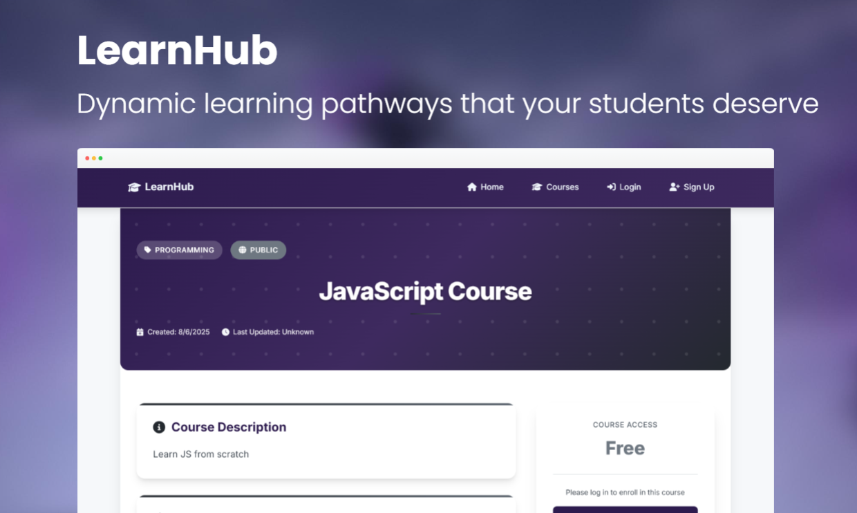 LearnHub – Learning Platform thumbnail
